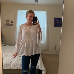 white long bell sleeves
